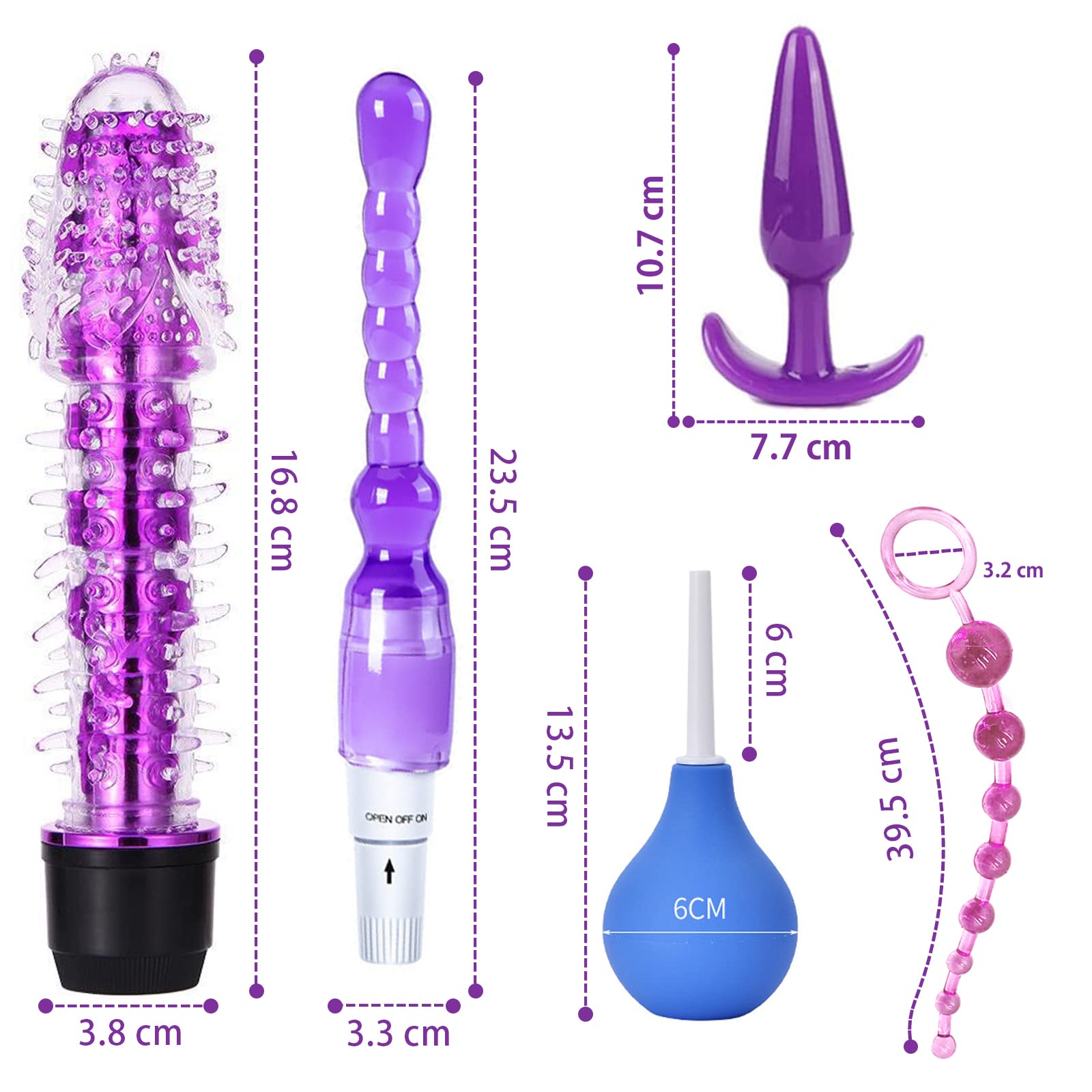 Qoosea 15 Piezas SM Bondage Kit, SM Bondage Erótico Set Juguetes Sexuales Plug Anal Butt Plug Set para Parejas BDSM Restraints Kits Esposas para Principiantes y Experimentados (Púrpura)