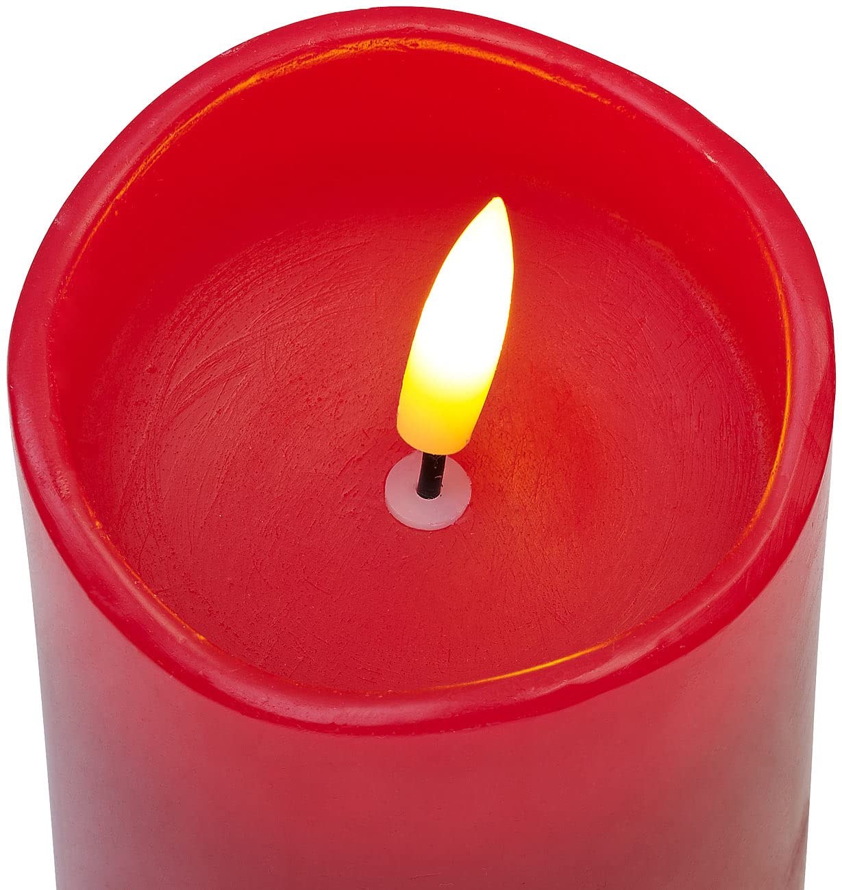 Adventkranz: Adventskranz mit rotem Schmuck, inkl. LED-Kerzen in rot (Weihnachtskranz, Adventsdeko-Kerzen-Kränze, Kerze)