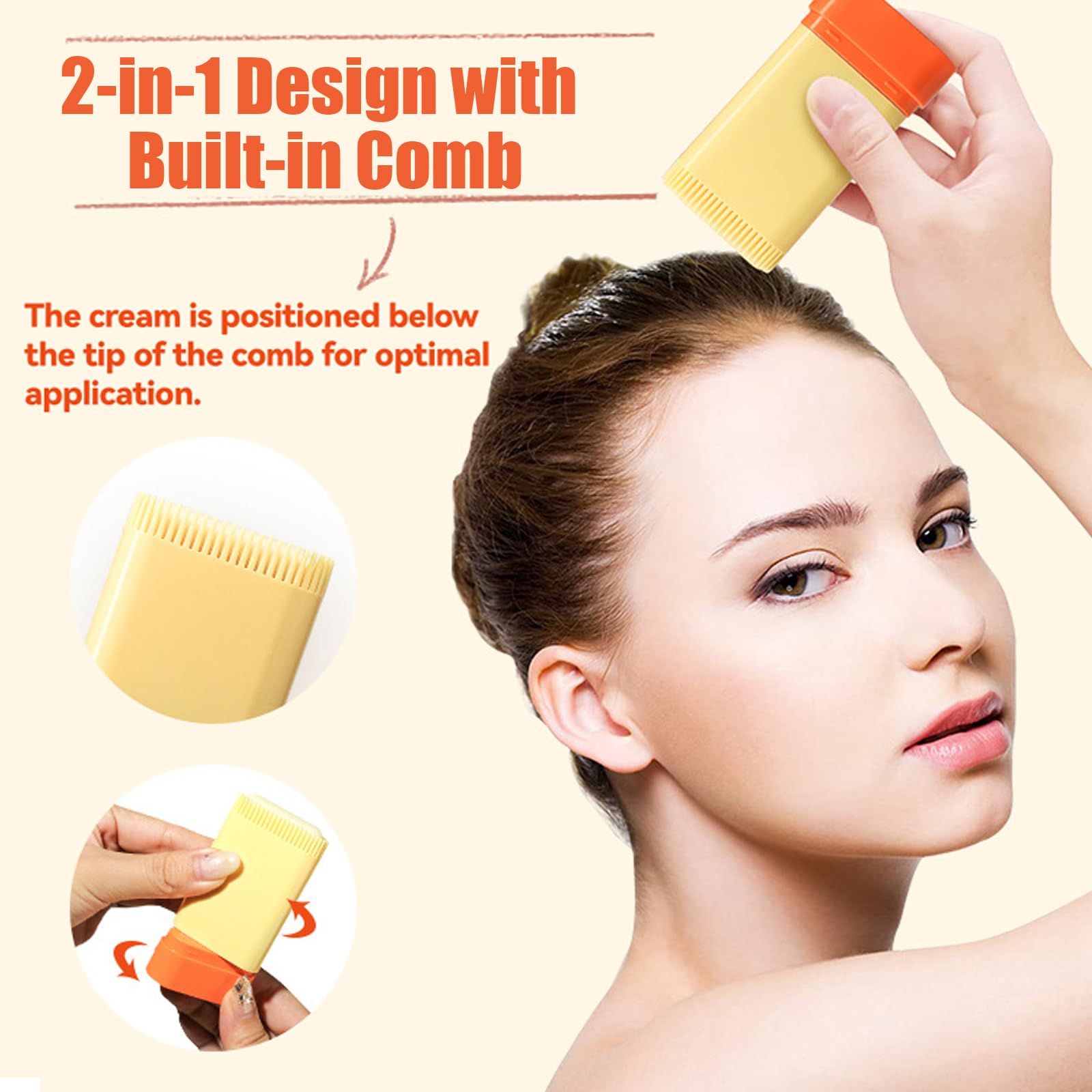 Hair Wax Stick, 2-in-1 Design with Built-in Comb, Hair Styling Products, Moisturizing & Non-Greasy - Image 4