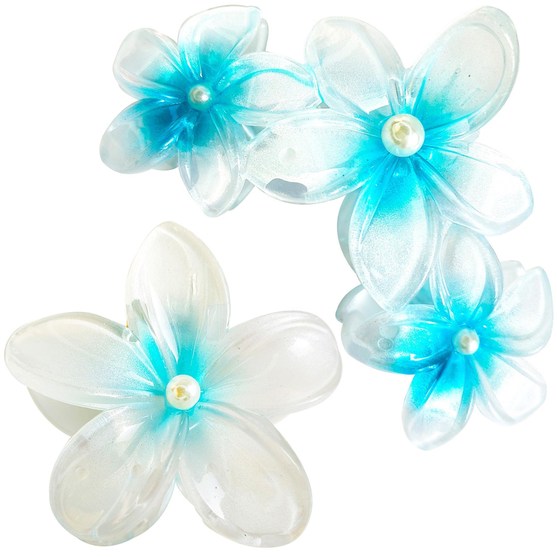 Amazon.com : Blue Flower claw clips women girls,cute hawaii flower