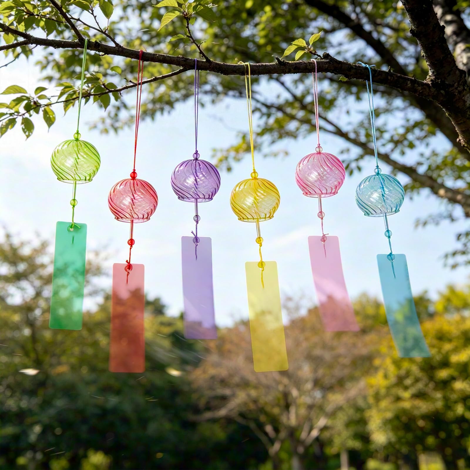 8 Carillon Japonais coloré avec étiquette