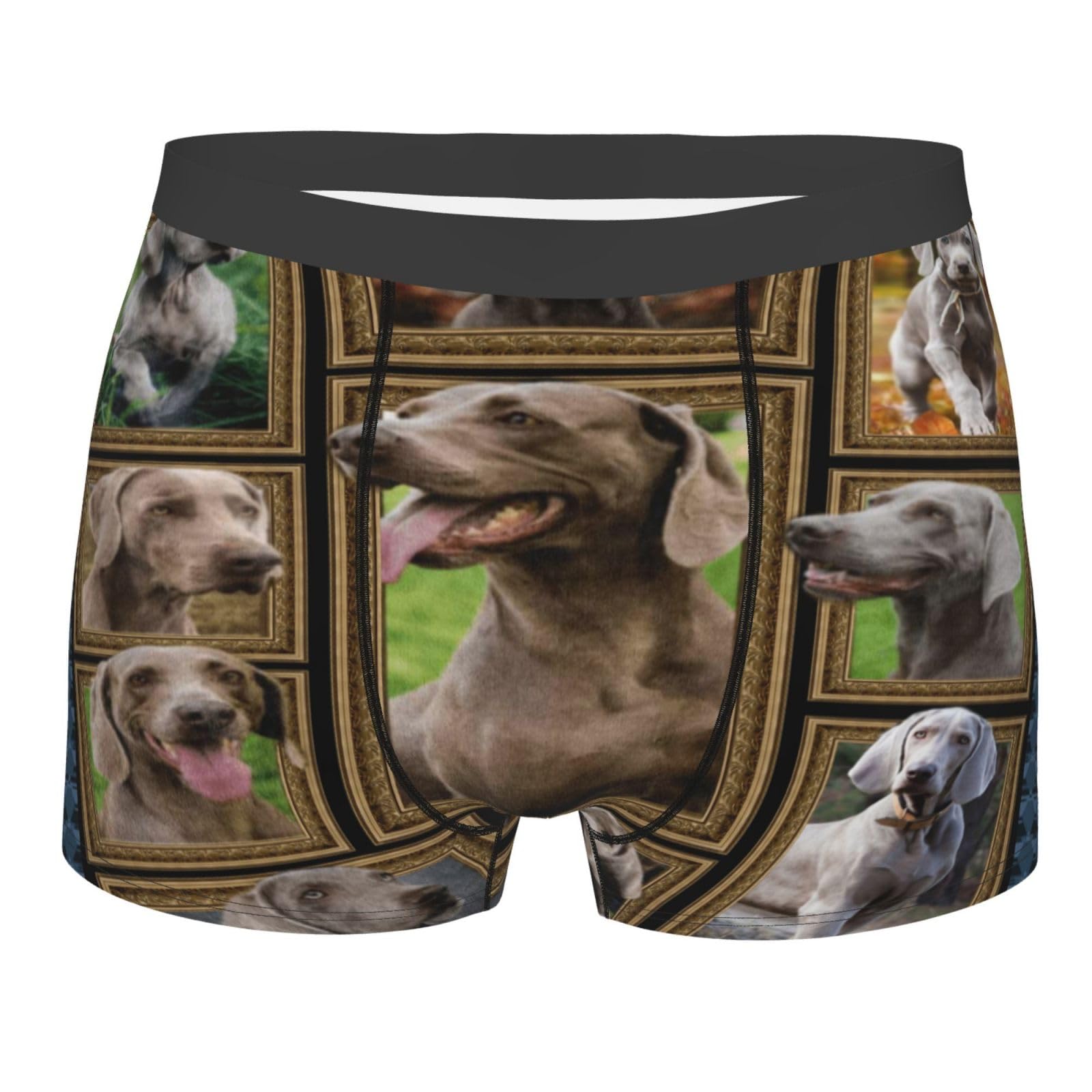 Oudrspo Weimaraner Dog Men'S Boxer Briefs Novelty Breathable Stretch Moisture-Wicking Underwear Black