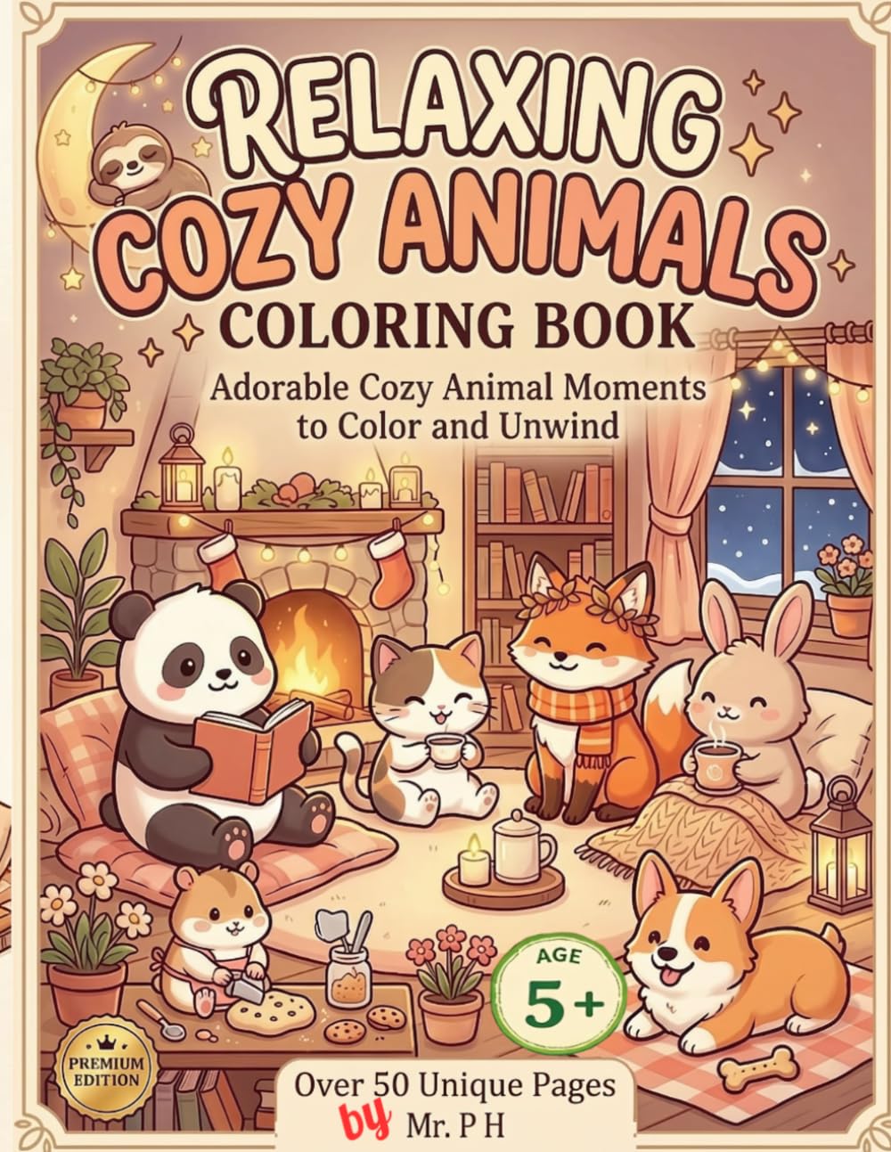 Relaxing Cozy Animals Coloring Book: Adorable Cozy Animal Moments to Color and Unwind