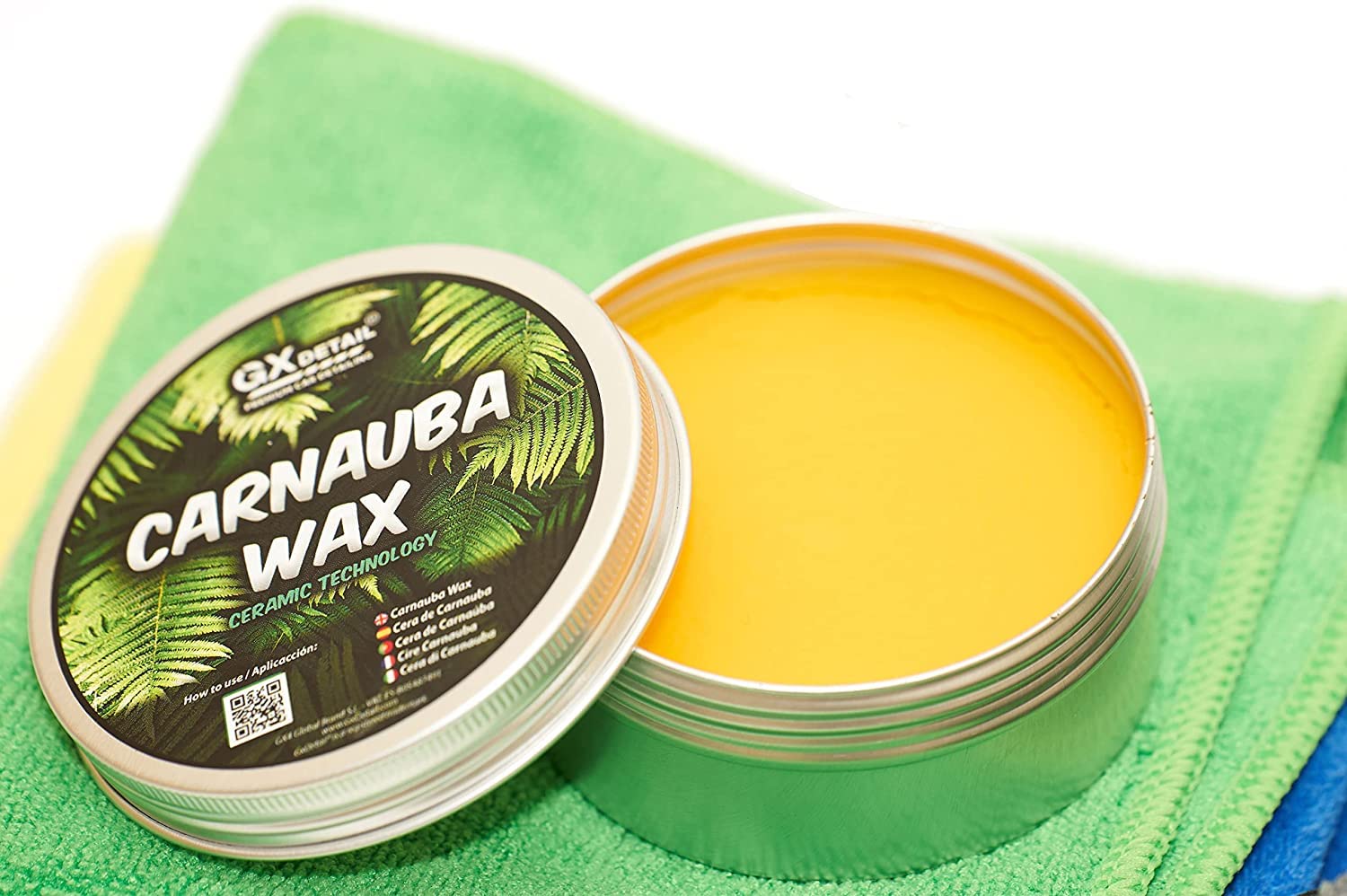 Pack Encerado GxDetail - Kit Cera Carnauba para Coche Gx Detail - Con Accesorios - Cera Líquida y Sólida - WAX Kit