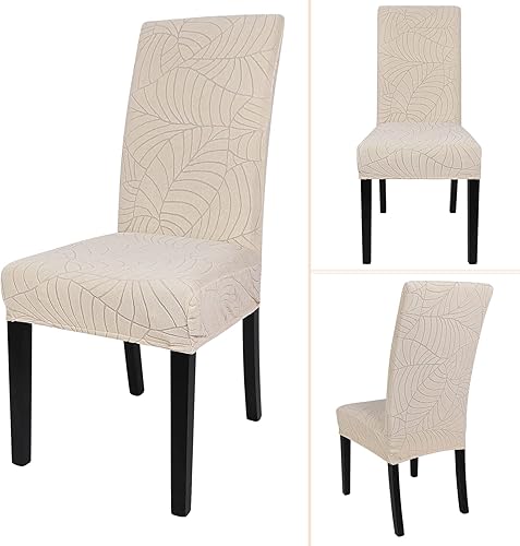 Miniatura 6 de SearchI Juego de 6 fundas impermeables para sillas Parsons de tela jacquard, fundas elásticas para sillas Parsons de tela jacquard, extraíbles y
