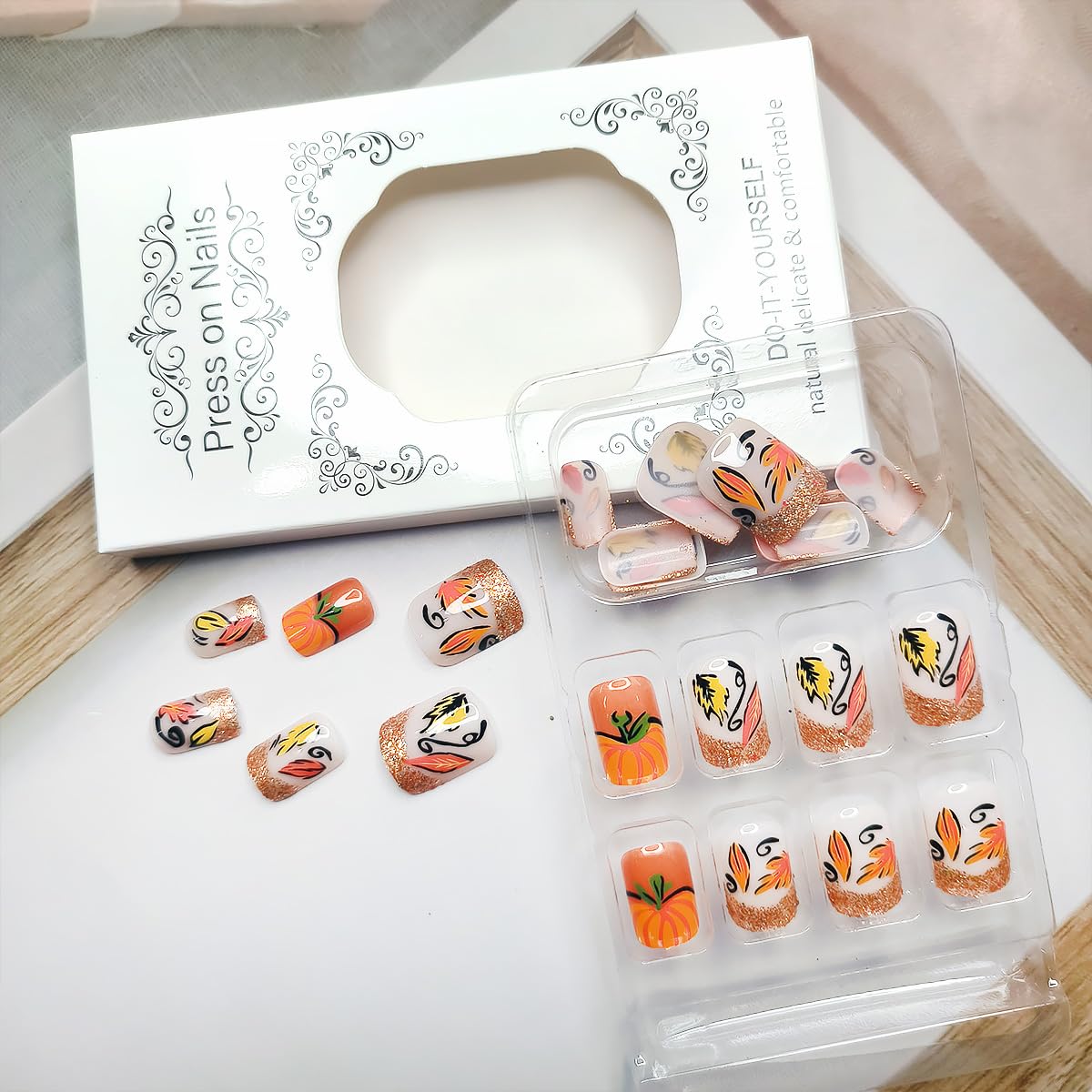 24 Pcs Fall Press on Nails - Autumn Design - Image 4