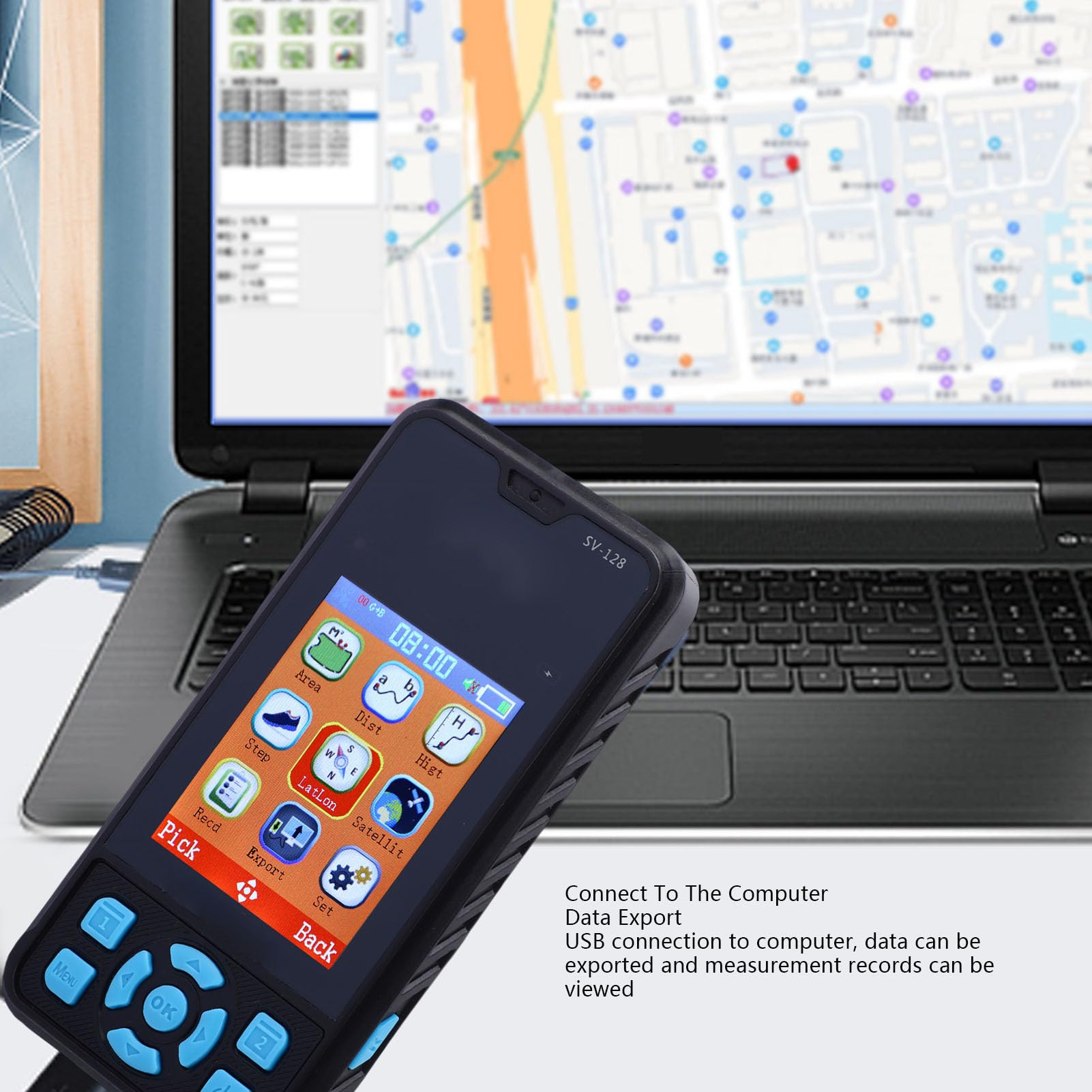 Zerodis Appareil de Mesure de GPS, Compteur Terrestre GPS Portable, équipement D'arpentage Facile à Transporter pour Les Ranchs, Les Jardins, Les Terres Agricoles et la Mesure de