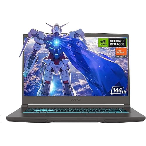 MSI 15.6" 144Hz FHD Thin Bezel IPS Gaming Laptop, AMD Ryzen 5 7535HS, NVIDIA GeForce RTX 4060, 32GB DDR5, 2TB NVMe SSD, Backlit Keyboard, WiFi 6E, Windows 11, Cosmos Gray, EAT Laptop Foldable Stand