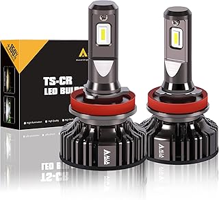 Alla Lighting 10000 Lumen CANBUS H11B LED Headlights Bulbs, 6000K~6500K Xenon White H9B Extremely Super Bright Replacement