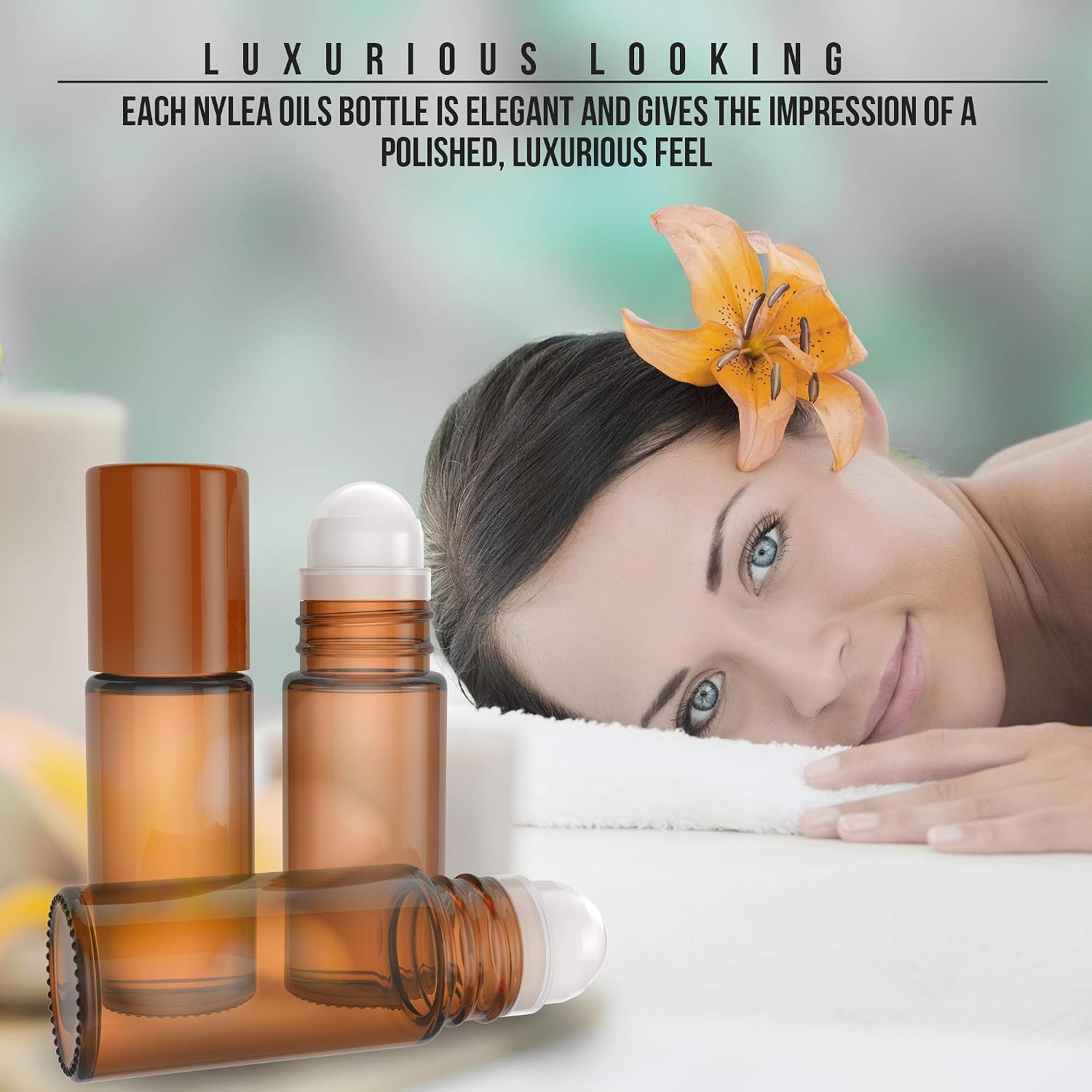 8 Pack Essential Oil Roller Bottles [Plastic Roller Ball] FREE Plastic Pippette and Funnel - Refillable Glass Color Roll On for Fragrance Essential Oil - 30ml 1 oz (ORANGE)