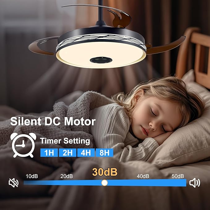 Ventilador de Techo 42'' con Luz, Control Remoto, 6 Velocida miniatura 7