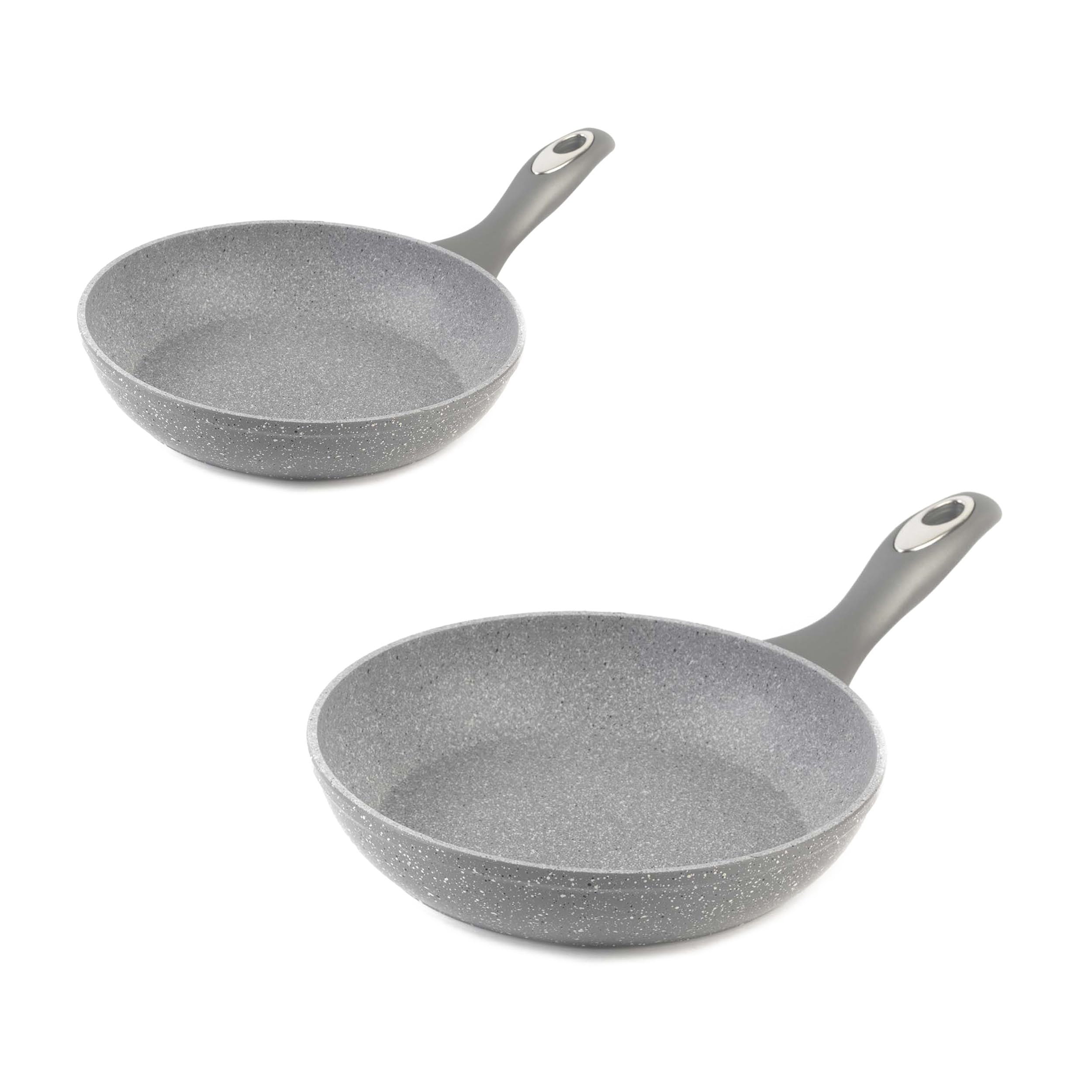 Salter Frying Pan 2 Piece Set Non-Stick Marble Collection 20/28 cm Grey