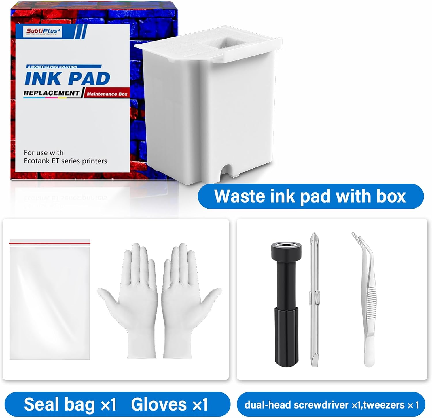 Waste Ink Pad Replacement Maintenance Box, with Reset Software, Compatiable for ET-2400 ET-2720 ET-2800 ET-2803 ET-2711 ET-4700 ET-4800. No Extra Charges.