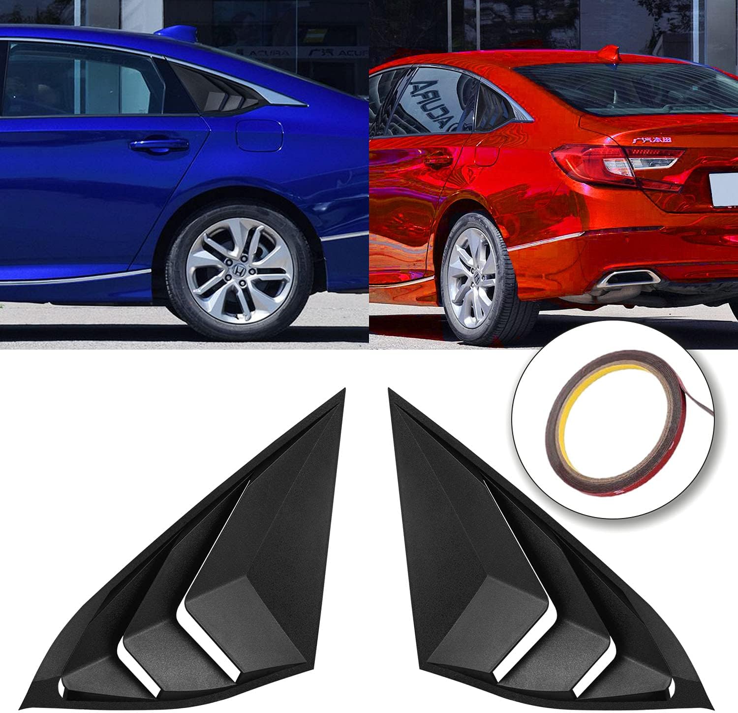 Camoo Rear Side Window Louvers, Sport Style Scoop Louvers