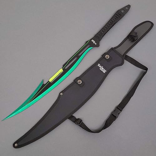 Machete de fantasía de 27 pulgadas. Cuchillo de hoja fija. Hoja de acero inoxidable 440. Para colección, regalo, camping, deportes al aire libre