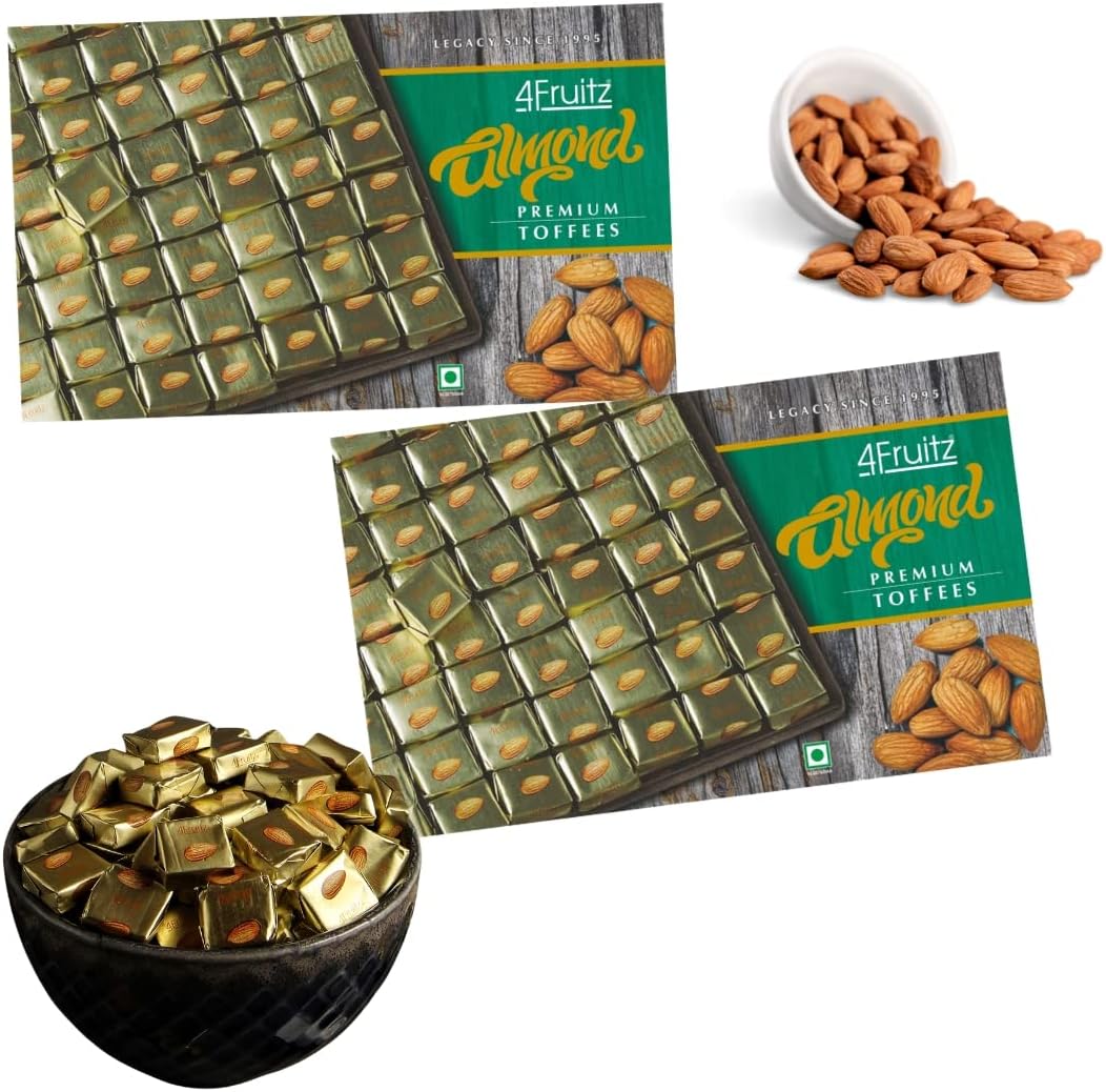 4Fruitz Premium Almond Toffees Delight Gifting Value Added Pack (Pack of 2 Gift Box)
