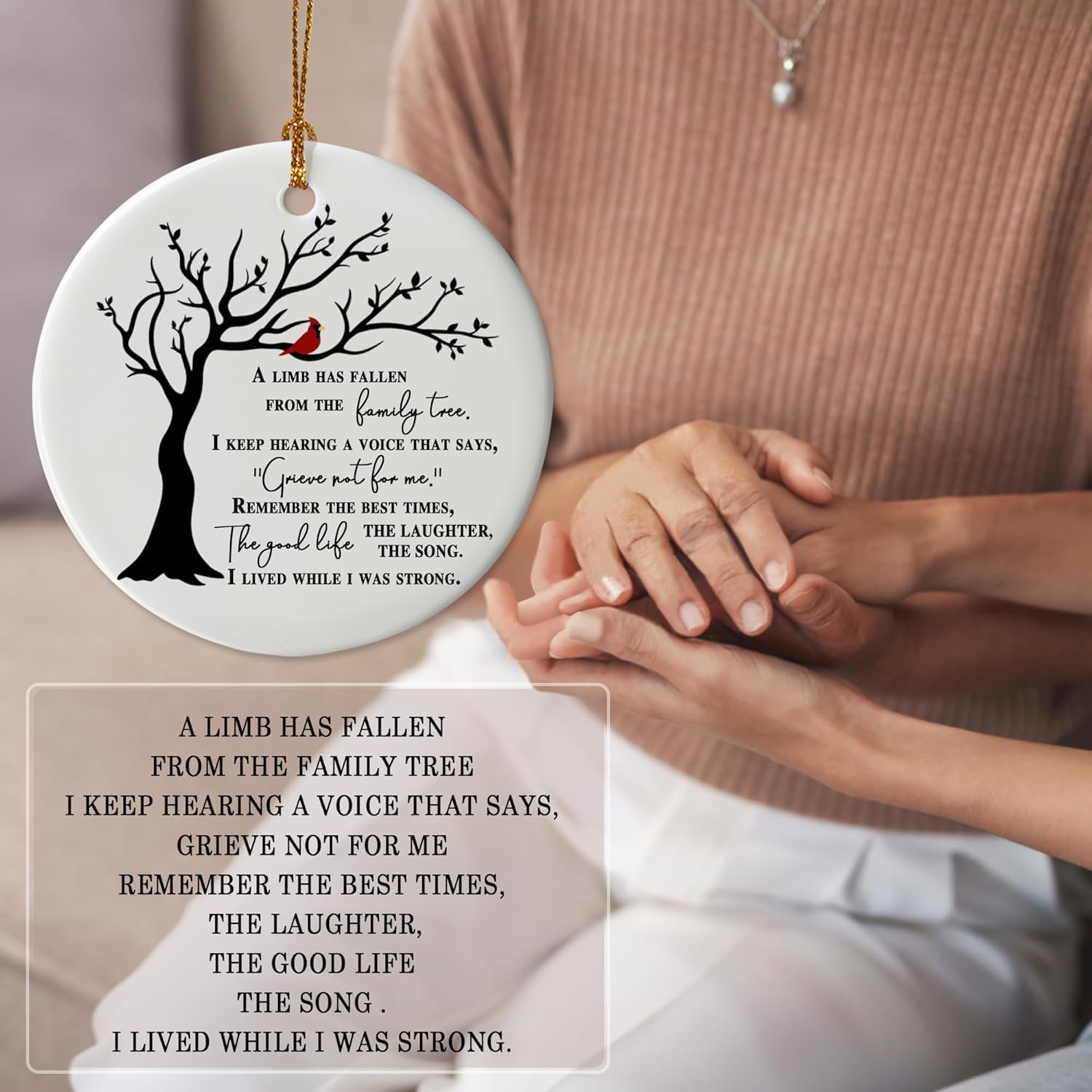 A Limb Has Fallen Memorial Ornament - Red Cardinal, Keepsake, Remembrance Gift, Family Tree - Family Loss - Image 5