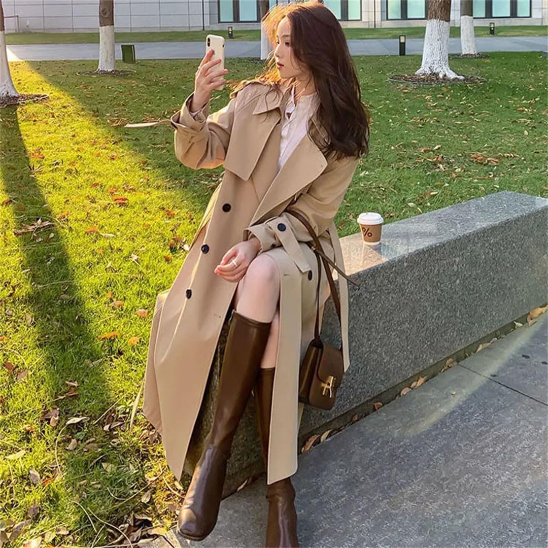 Woman Long Trench Coat Streetwear Loose Cloak Black Women's Windbreaker Coat