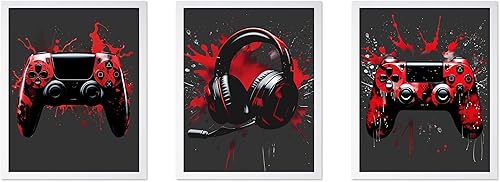 Miniatura 14 de Poster Master Póster para videojuegos de 6 piezas, diseño de consola retro, decoración colorida de sala de juegos o habitación de niño adolescente,