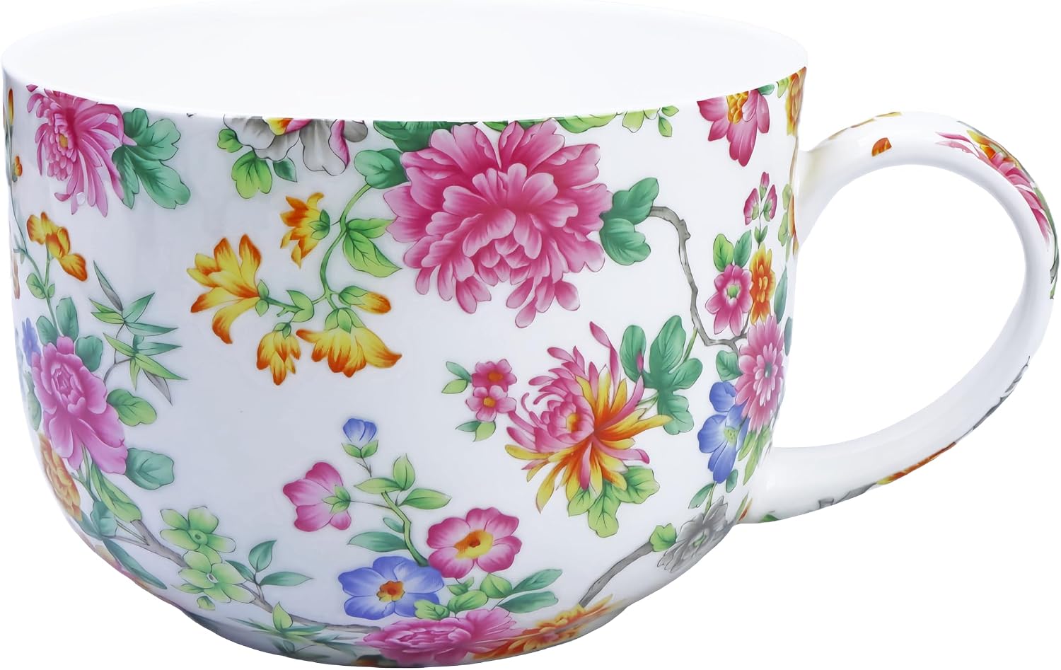 25oz Bone China Coffee Mugs with Handles, Microwave Safe for Soup & Cereal