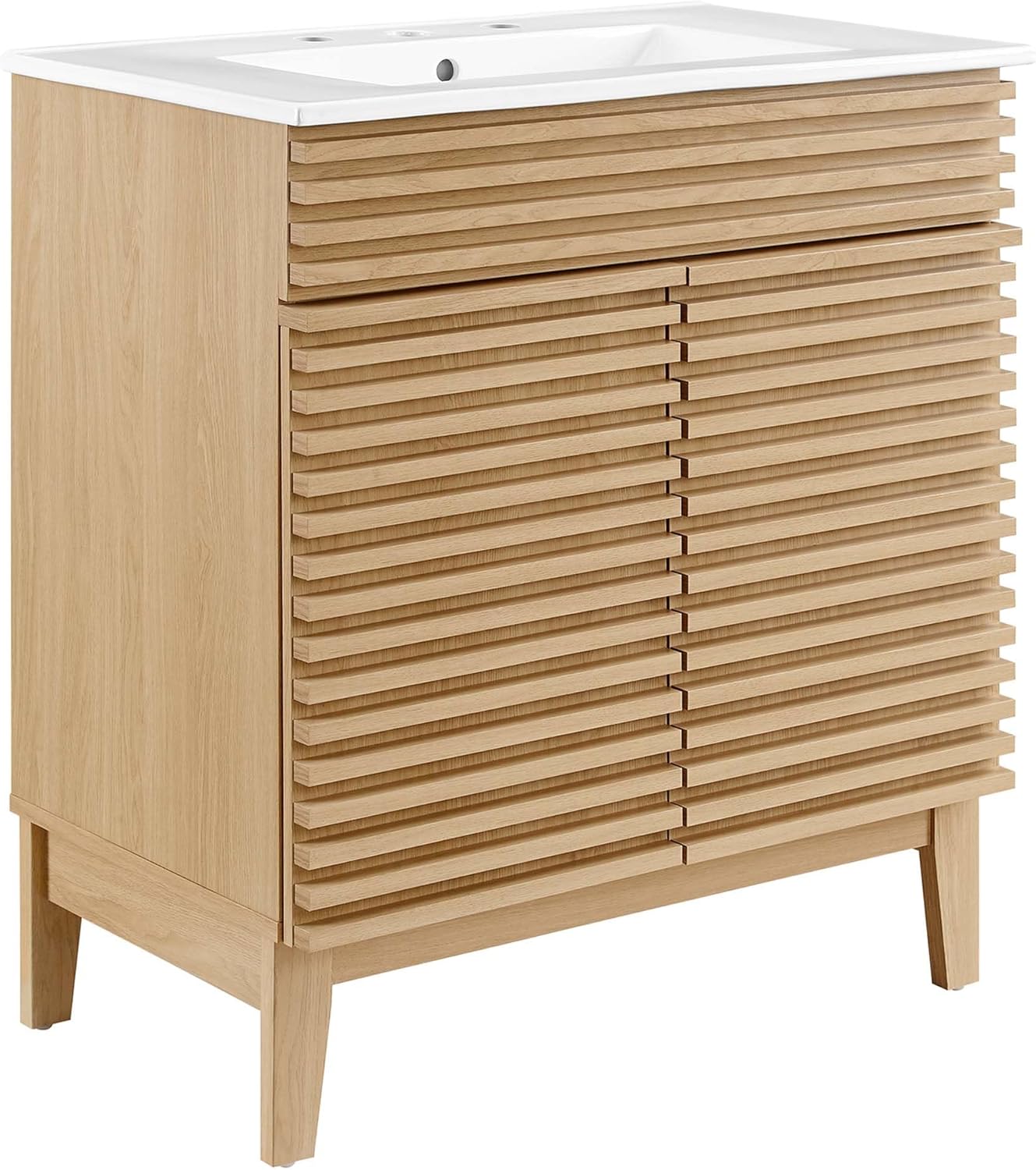 Modway Render 30" Bathroom Vanity With Sink in Charcaol White