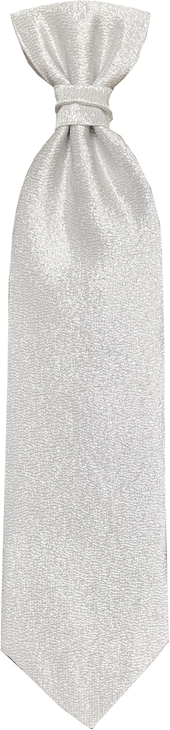Made in Italy Men's Silver Lurex Wedding Cravat Ascot Tie PreTied for Groom, Adjustable (Blue)