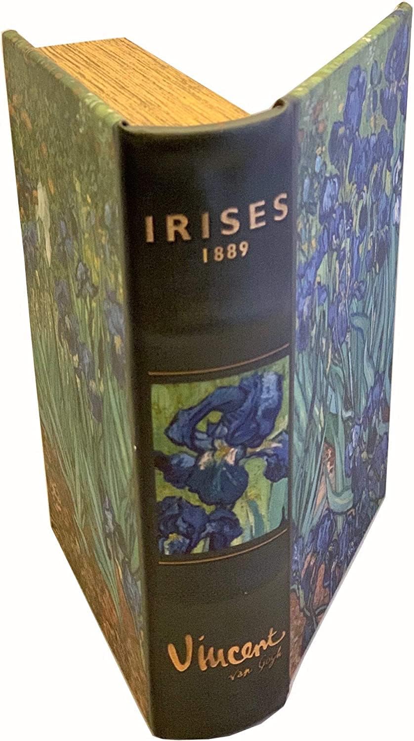 Blue Irises Decorative Book Box Art Masterpiece Collection Handmade Keepsake Jewelry Box
