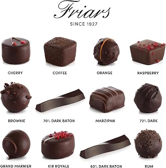 Friars Deluxe Dark Chocolate Assortment Collection, 24 Pieces