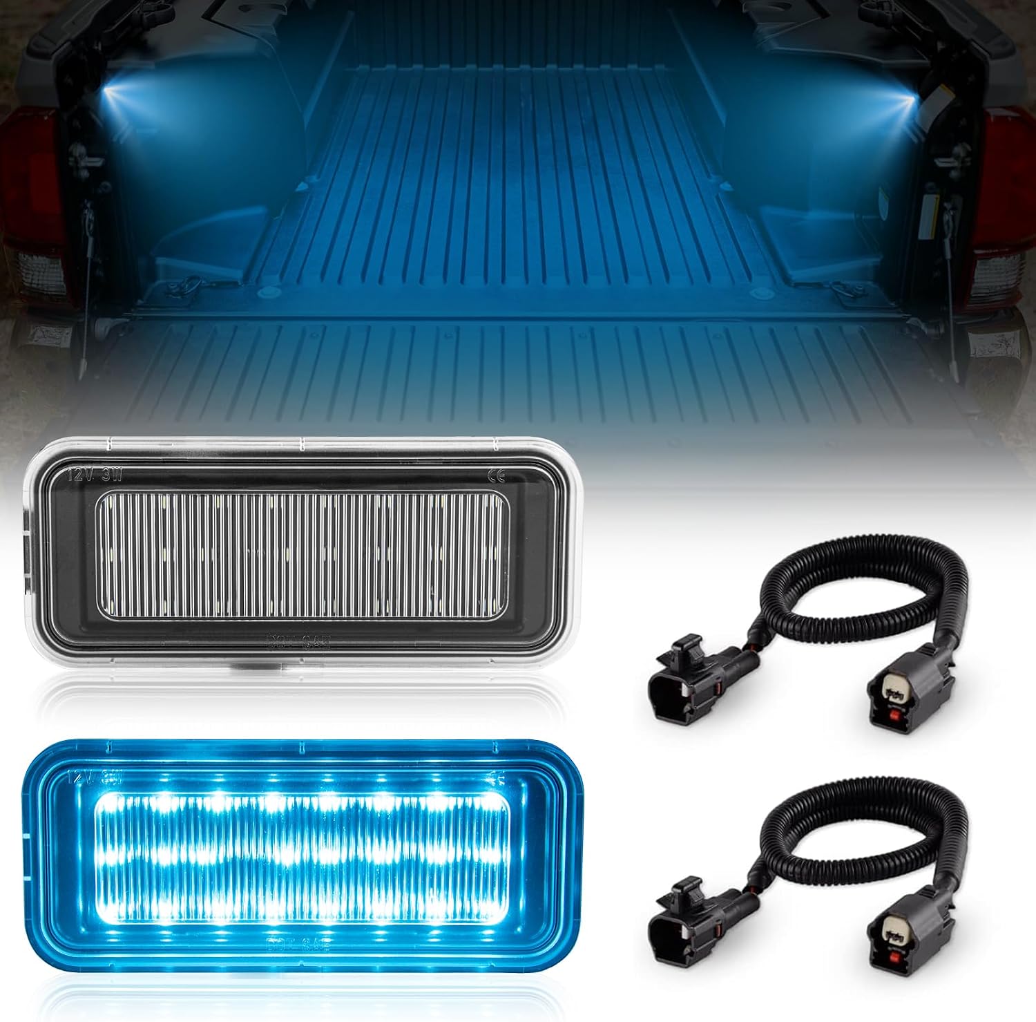 POPMOTORZ 2PCS Truck Led Bed Light Car Trunk Cargo Lighting Kit Compatible with 2020 2021 2022 Newer Toyota Tacoma Led Bed Light Truck Bed Lighting kit #PT857-35200