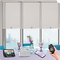 Vista 17 de Graywind - Cortinas solares motorizadas compatibles con Alexa, Google, WiFi, casa inteligente, control remoto, persianas eléctricas con filtro