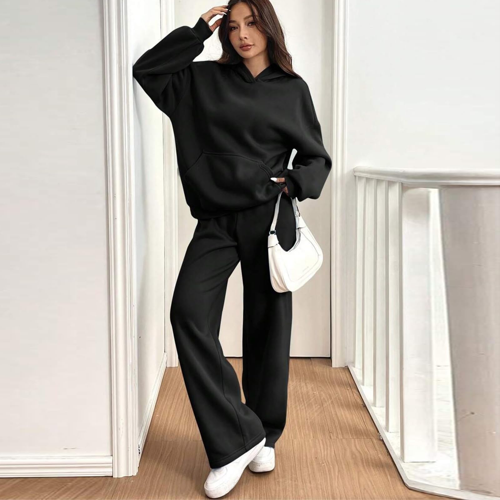 Sudadera con capucha para mujer, informal, con forro polar térmico, para invierno y otoño