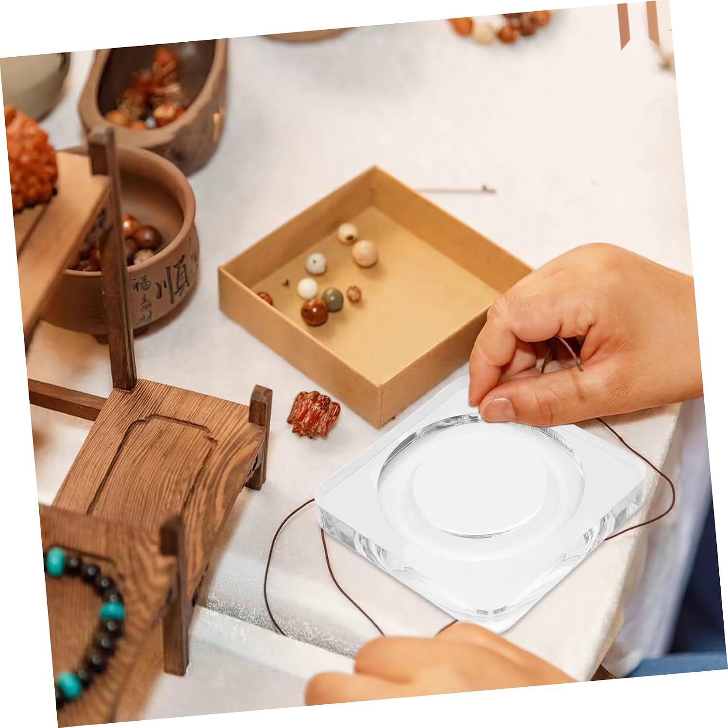 Anneome Transparent Jewelry Making Board for Crafting Bracelets Necklaces Bead Strings Lightweight Stable Base for Easy Use Display