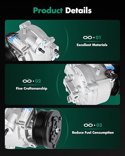 Vista 240 de SCITOO Compresor de CA apto para H-onda Prelude 2.2L 2001 para H-onda Civic para A-cura EL 1.7L 1997 1998 1999 2000 2001