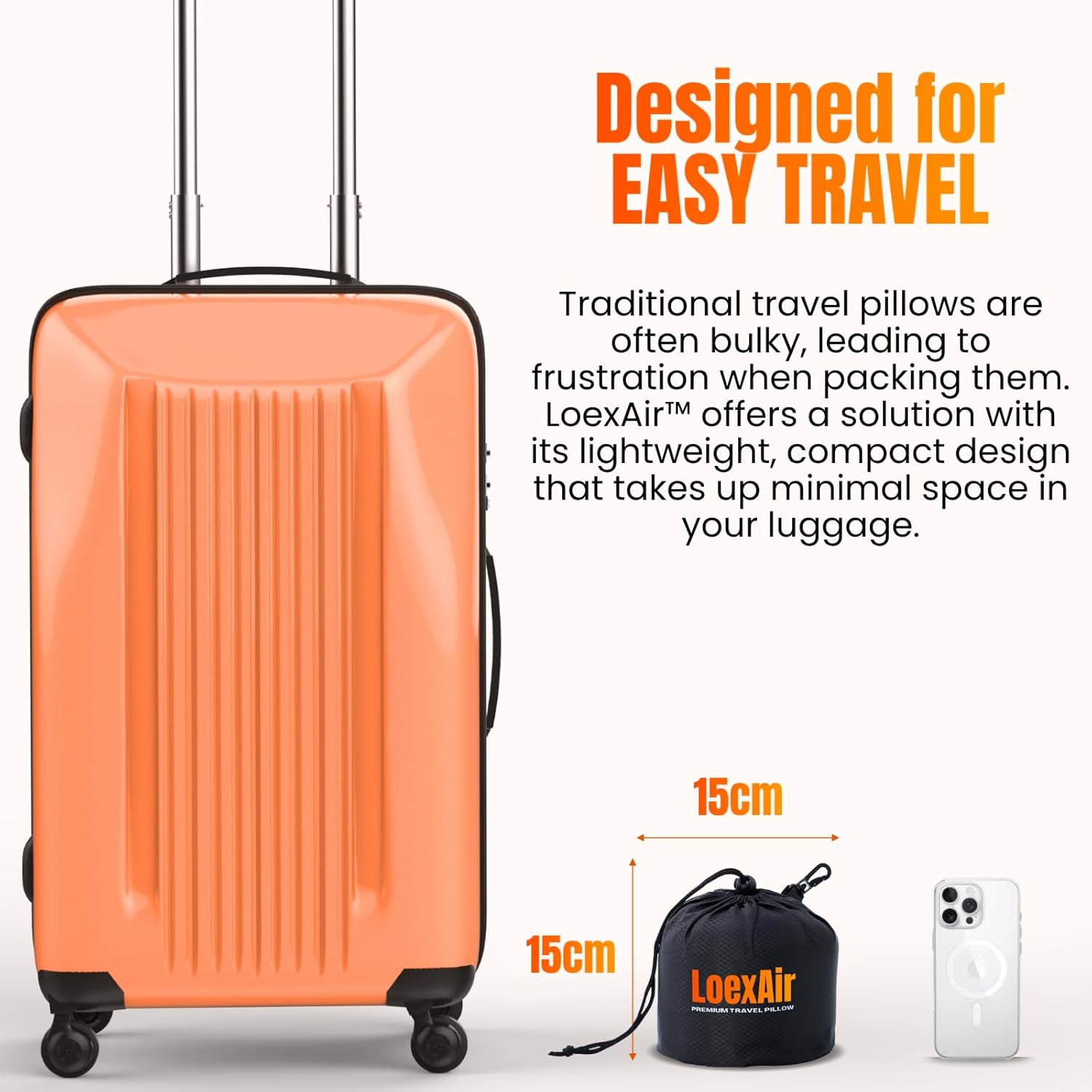 LOEXAIR™ Hooded Pro Travel Pillow - Memory Foam Neck Support Pillow for Airplane, Flight - Super-Soft Pure Cotton Fabric, Maximum Privacy & Light-Block Design, Lightweight Full Travel Kit - Dark Grey