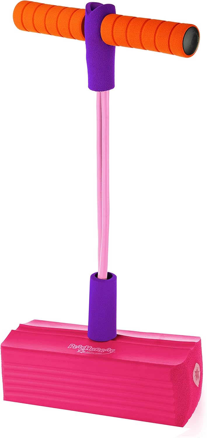 The Original Foam Pogo Jumper for Kids 100% Safe Pogo Stick, Strong Bungee Toy for Toddlers, Fun Foam Hopper for Children, SQUEAKS with Each Hop! Supports up to 250lbs. by PlayHurray