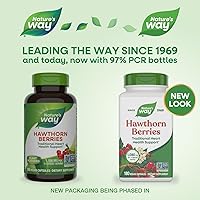 Vista 3 de Nature's Way Bayas de espino de hierbas premium, 1,530 mg por porción, 180 cápsulas (el embalaje puede variar)