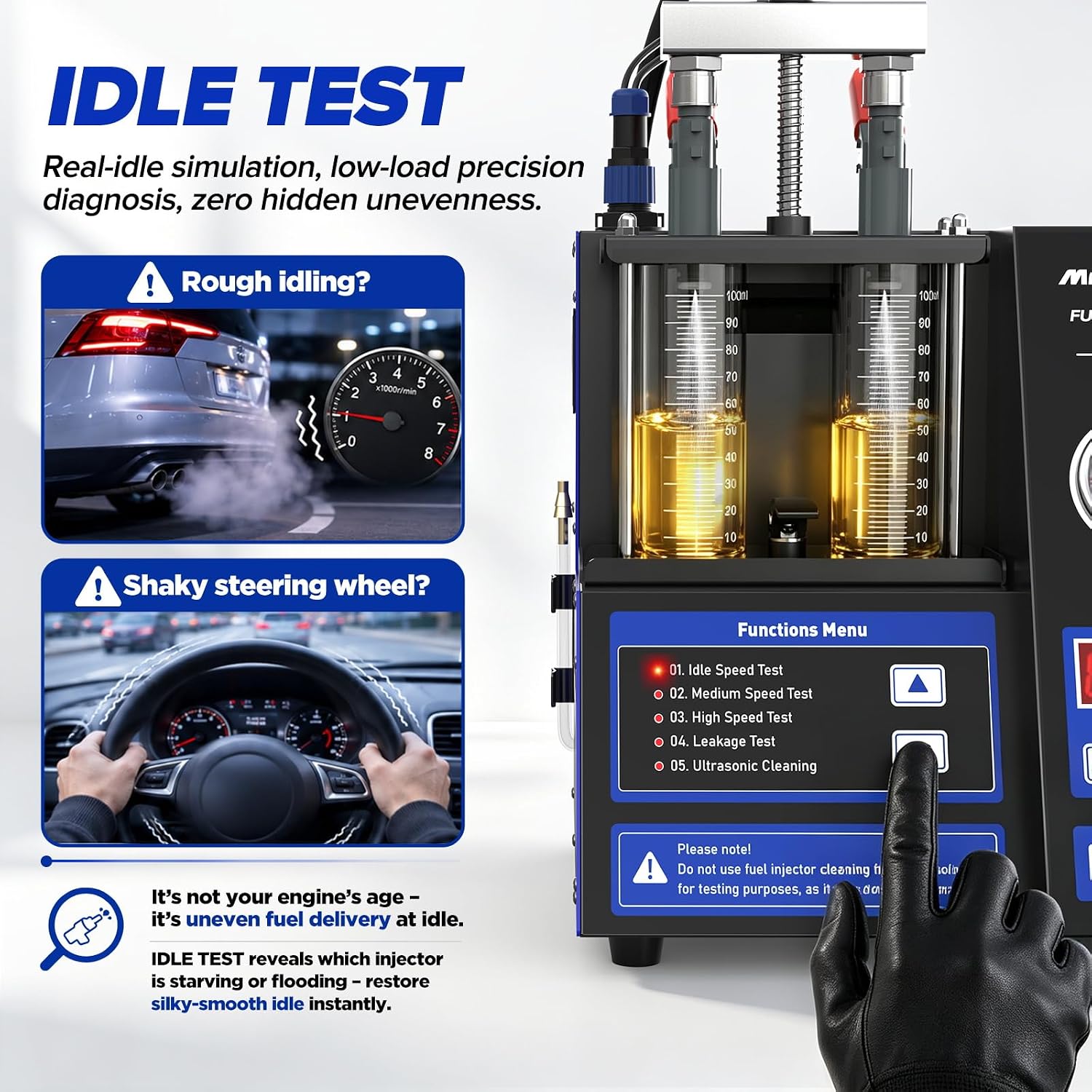 V105 Fuel Injector Cleaner Tester Machine Pulse Cleaning Gasoline Injectors