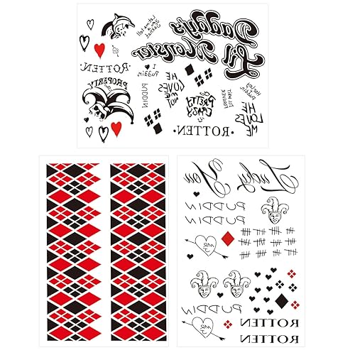 Fake Tattoos, 3 Small Sheets Women Temporary Tattoo Stickers for Women Girls Kids Halloween Costume Party Makeup