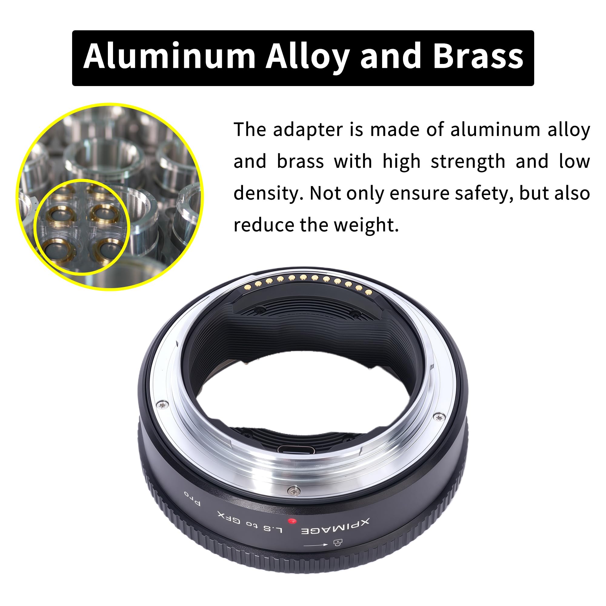 Anello adattatore per obiettivo elettronico compatibile con obiettivo Leica S per fotocamera Fujifilm GFX GFX50 GFX100 Auto