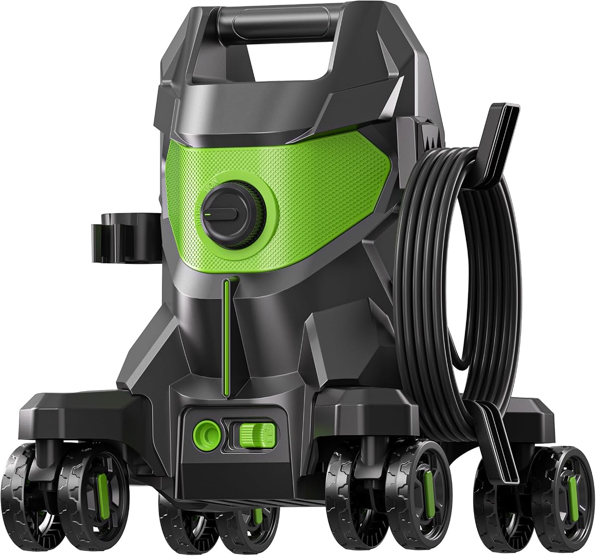 Pressure Washer, KVAOK Power Washers Foam Cannon & 4-Wheel Compact Cleaner | 5000PSI, 3.0GPM High Pressure Washers with 4 Quick Connect Nozzles for Car Wash,Driveway, Patio, Fence,Boat Cleaning