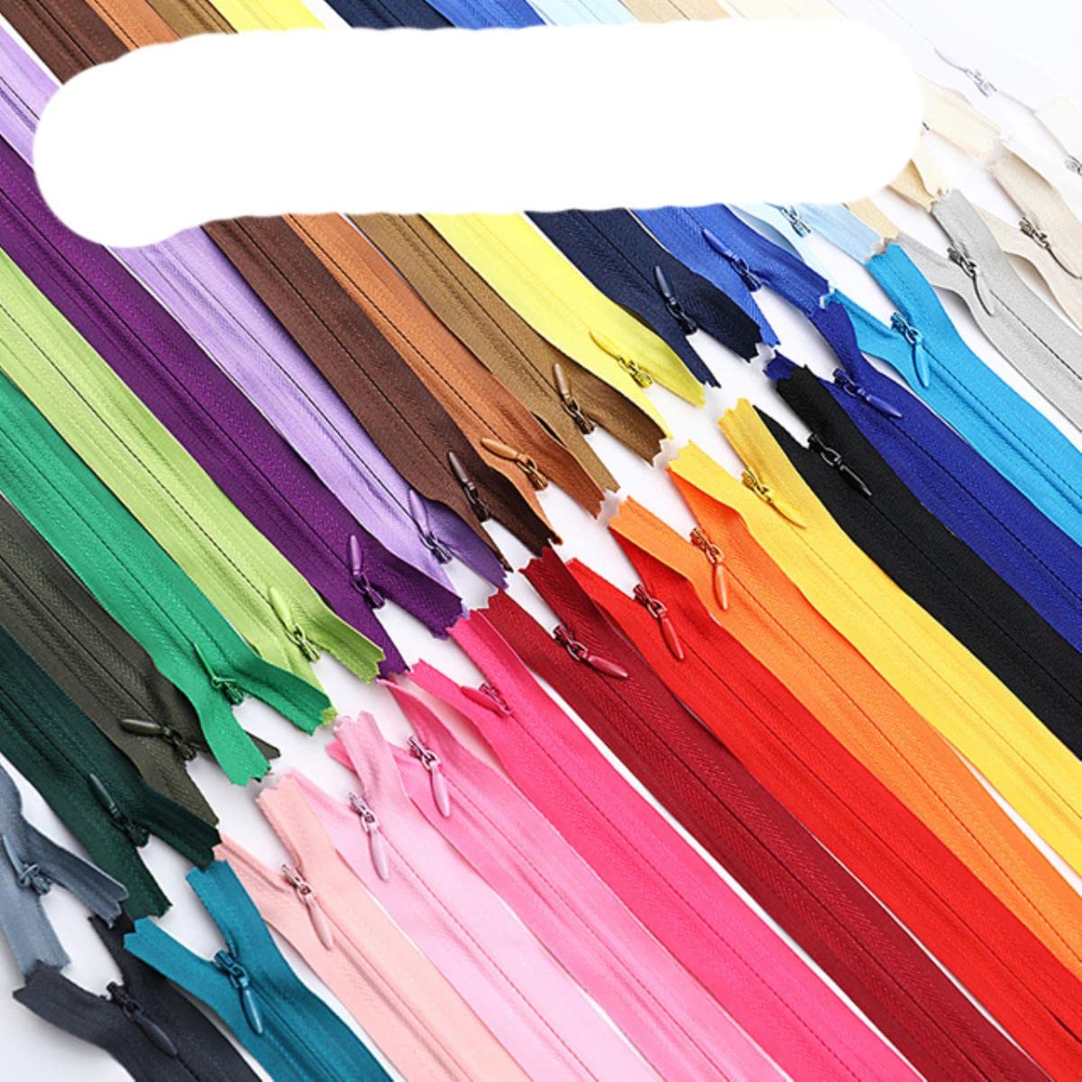 100pcs/lot 3 # 20 cm lunghe cerniere invisibili nylon bobina cerniera sartoria per artigianato tessuto accessori - colori casuali, 3 #, lunghezza totale 20 cm