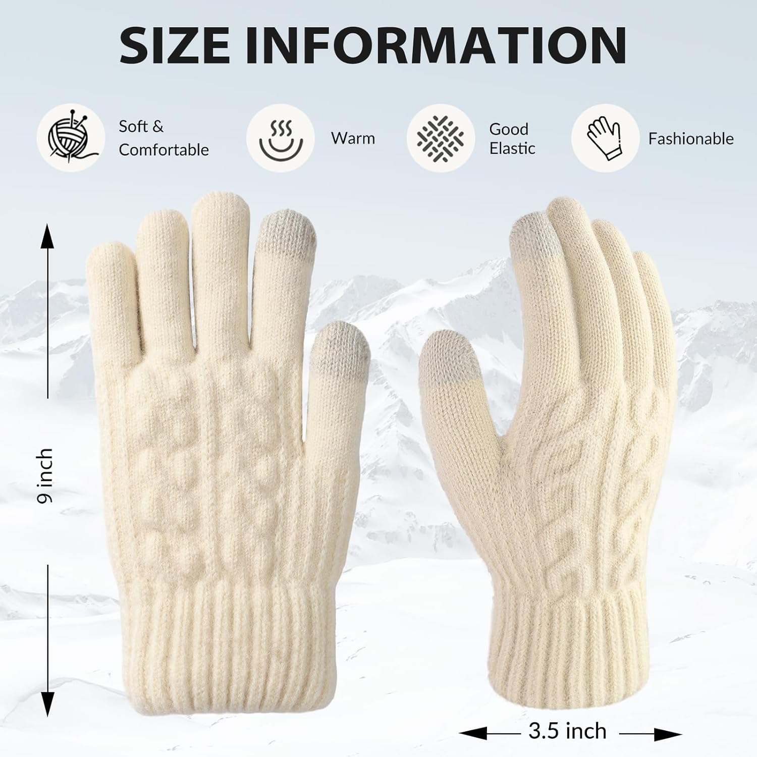 Pleneal Womens Winter Gloves - Gloves for Women Cold Weather, Womens Warm Fleece Lined Touch Screen Dual-Layer Glove - Image 2