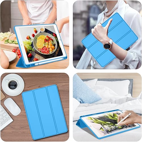 Miniatura 175 de iMieet Funda para iPad 9.7 (modelo 2018/2017, 6ª/5ª generación), funda inteligente con portalápices y parte trasera de silicona suave de piel