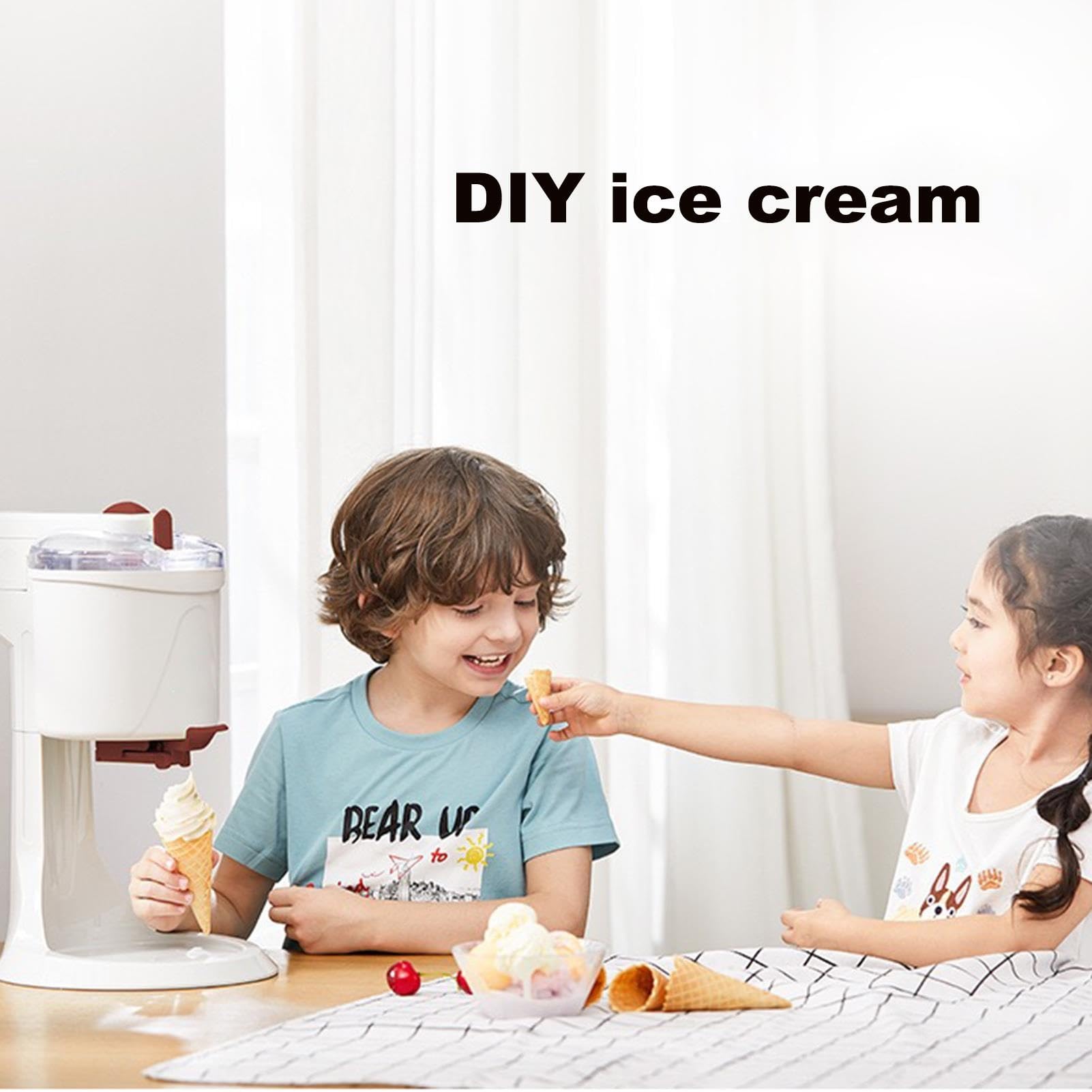 Mini Máquina Para Hacer Helados, Máquina Eléctrica Casera Para Hacer Helado Suave, Gelato Y Sundaes De Frutas Caseros, Fácil De Limpiar Y Usar, 1L, Mezcla Rápida En 15 Minutos