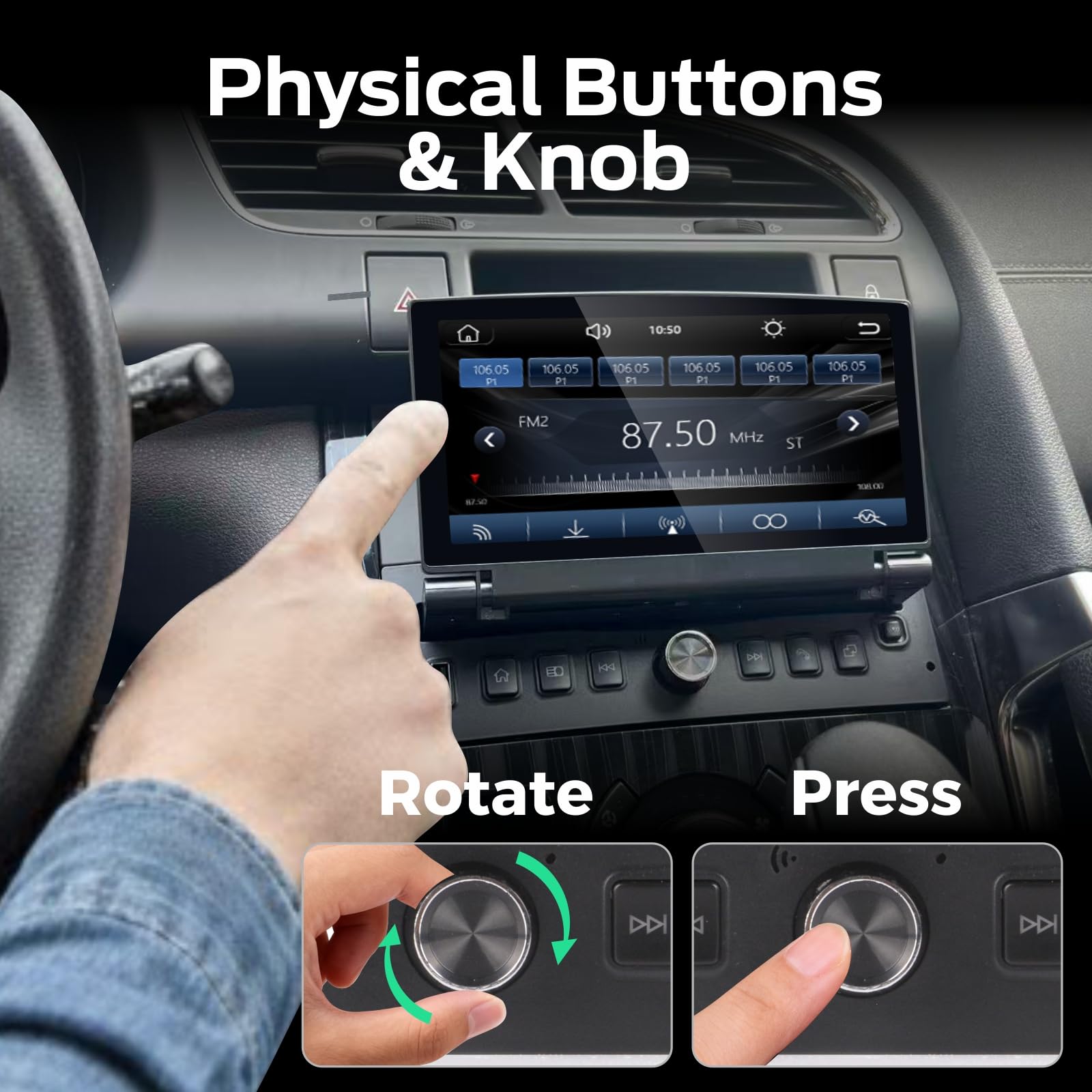 Autoradio Linux a singolo DIN per Peugeot 206 207 308 3008 Citroën C2 C3 C4 Picasso con CarPlay wireless e Android Auto, schermo touchscreen a scomparsa, plug and play, Bluetooth, radio FM RDS