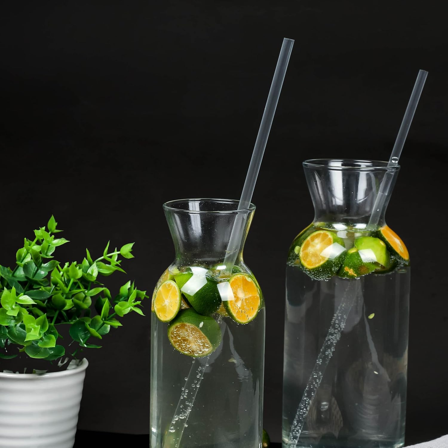 Clear Straws,200 Pcs Long Disposable Plastic Drinking Straws. (0.23''diameter and 10.2"long)-Clear : Health & Household
