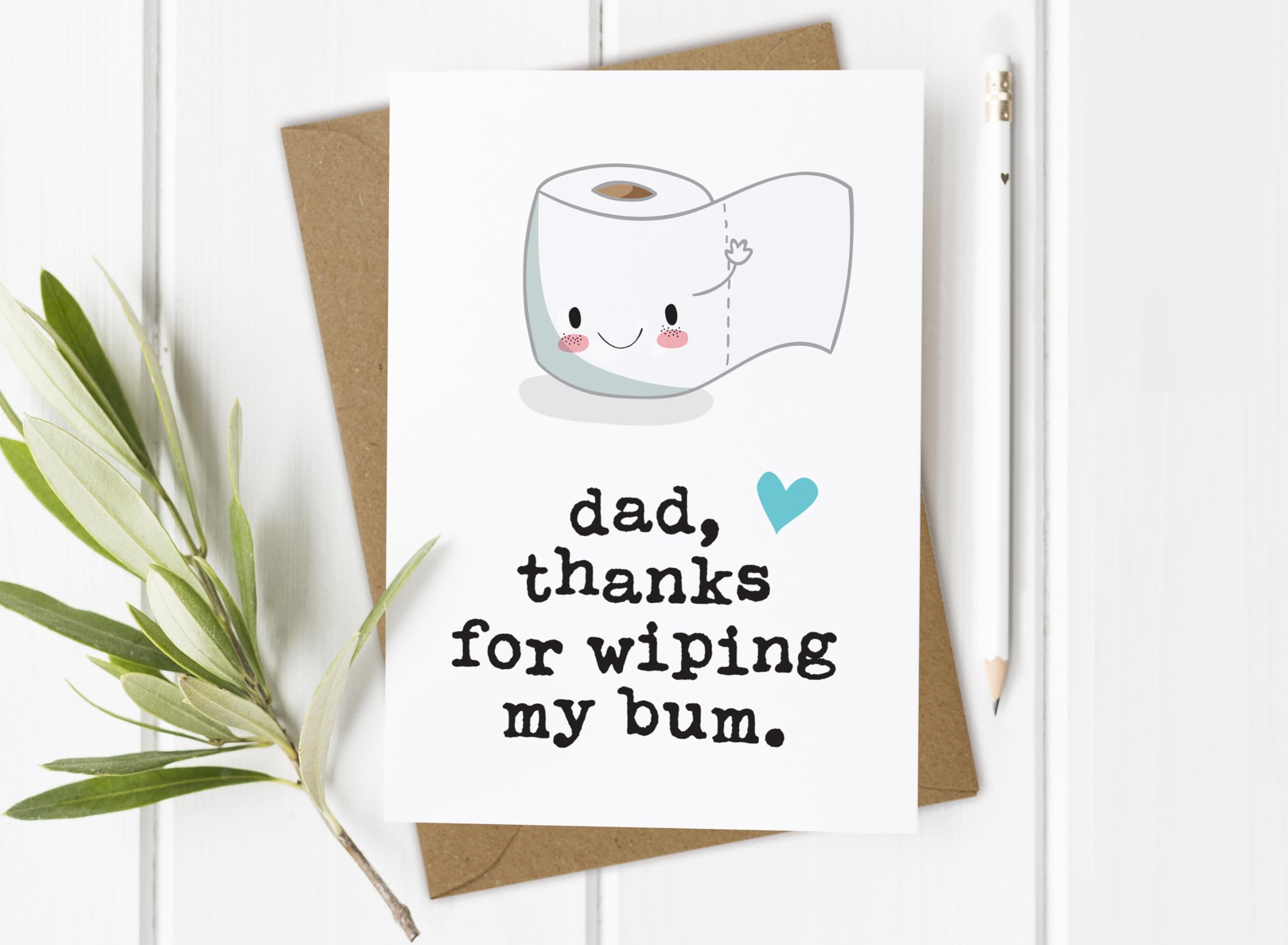 Biglietto di auguri con scritta in lingua inglese Dad, Daddy Thanks