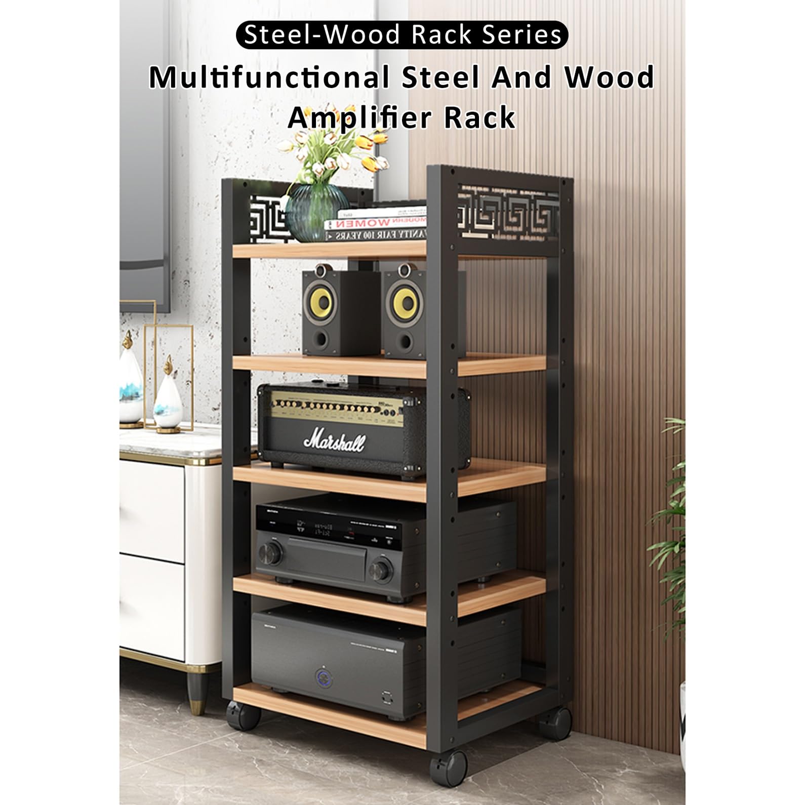 飛騨産業　オーディオラック　幅83高85奥64 Amazon.co.jp: FZYUAN オーディオラック オーディオ配置ラック