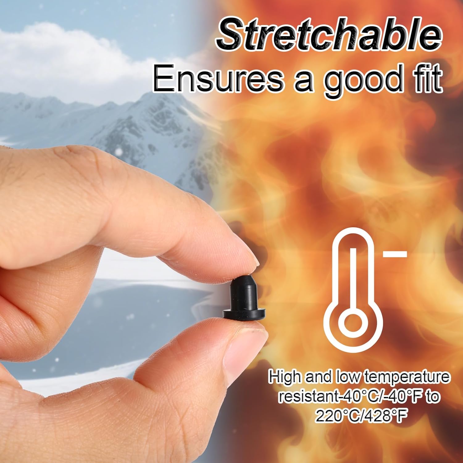 50pcs Silicone Stopper Plugs, 5 Sizes Soft Rubber T-Shaped Hole Plugs Waterproof Sealing Covers for Round Holes 4mm-9.5mm Inner Diameter Test Tubes and Bottles