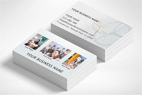 Vista 4 de Tarjetas de visita impresas papel de cobre opaco y mate, diseño de tarjetas de visita personalizadas de 3.5 "x 2", puede agregar sus fotos